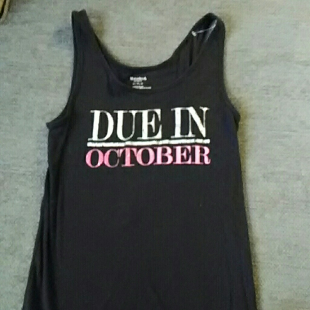 -- " DUE IN OCTOBER " Maternity Tank Top